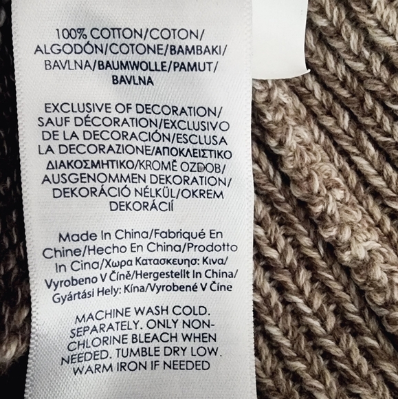 Chaps Men's 1/4 Zip Mock Neck Brown & Tan/Beige Striped Sweater Sz XL/TG/EG - Picture 11 of 11